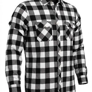 Design in Italy Black and White Buffalo Plaid  Men's Shirt large/tall